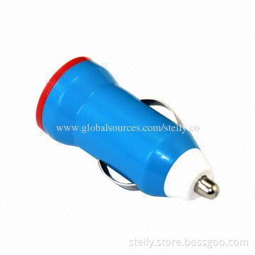 High-quality Universal Cheap Wholesale In-car Charger with Bullet Shape, Various Colors Available